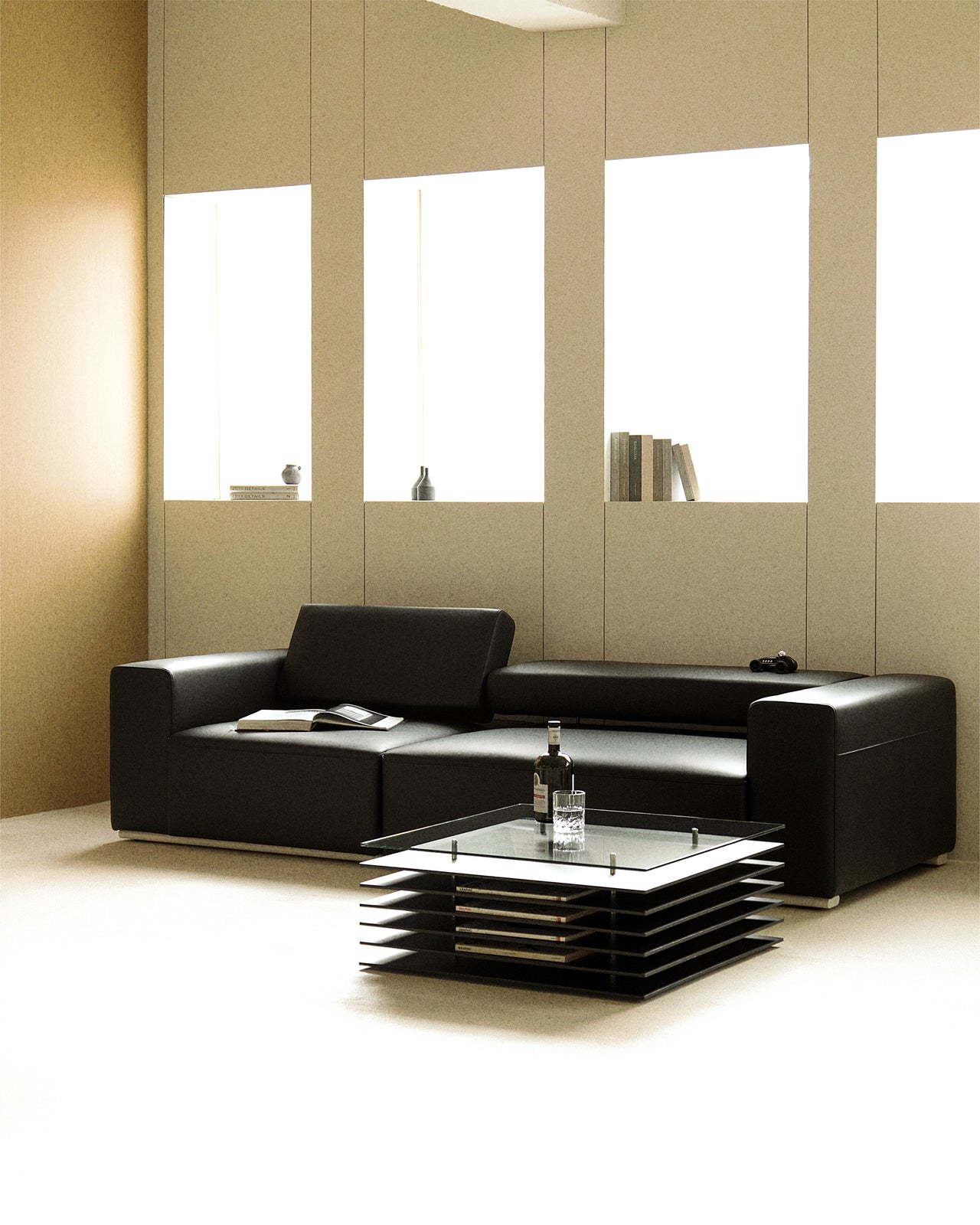 Lay Sofa - Combi Leather