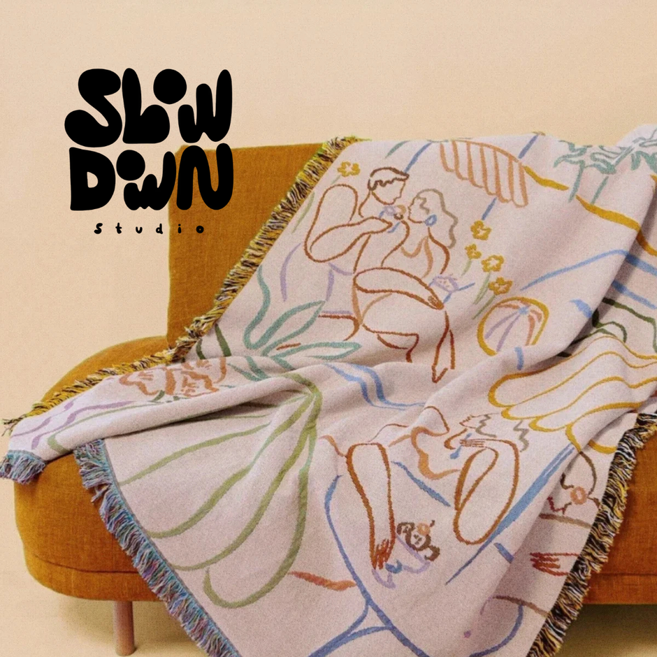 肌寒い季節に、アートを一枚。Slowdown Studioのブランケット