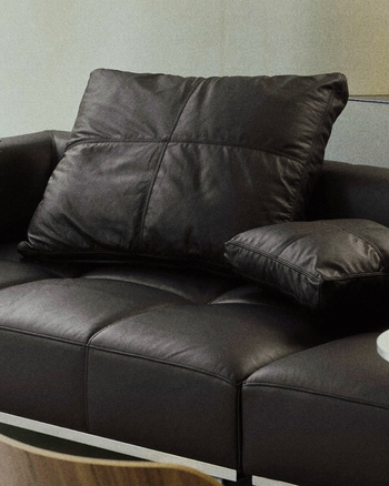 Tartan Cushion - Leather