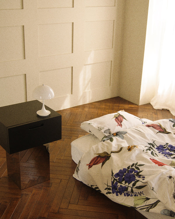 square mirror side table