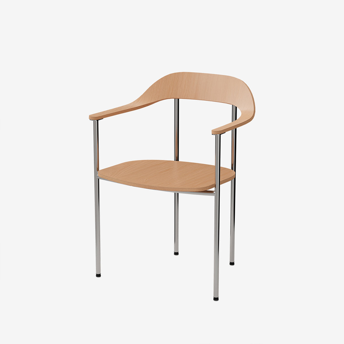 Note Dining Chair / Chrome / Black