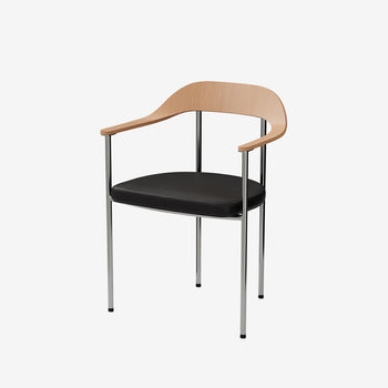 Note Dining Chair / Chrome / Black