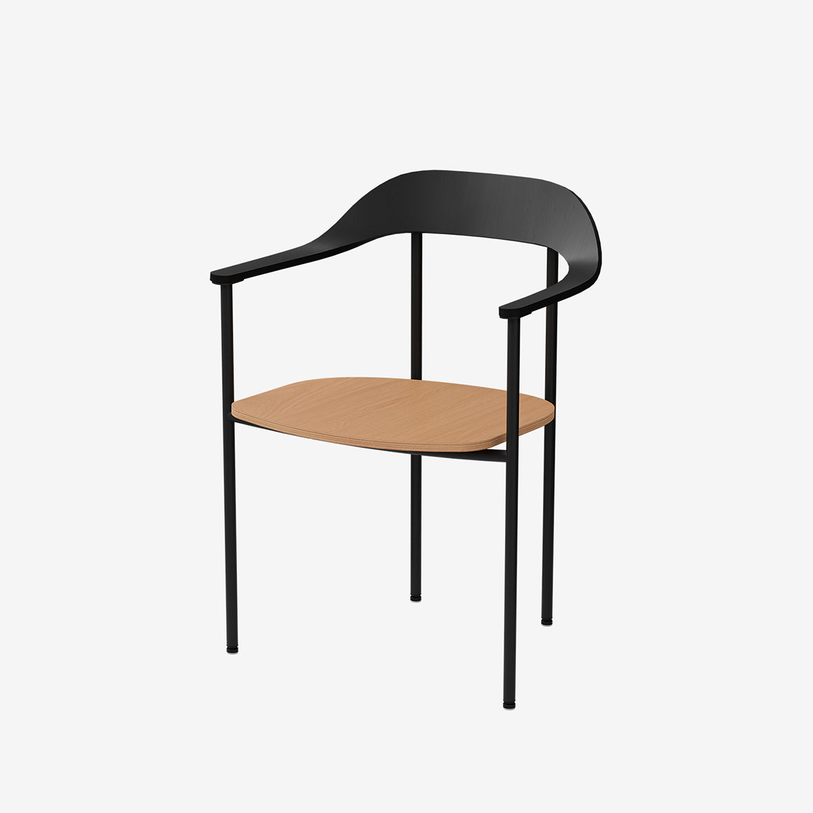 Note Dining Chair / Chrome / Black