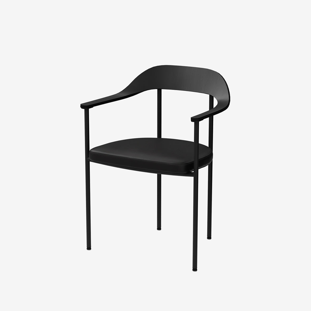 Note Dining Chair / Chrome / Black