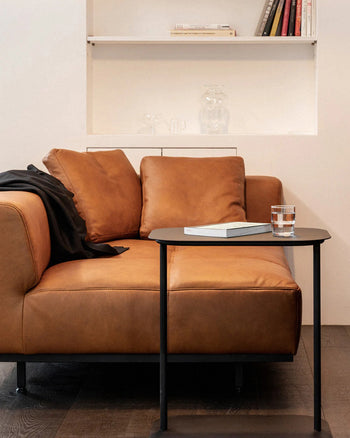 Tartan Cushion - Leather