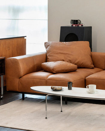 Tartan Cushion - Leather