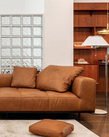 Tartan Cushion - Leather