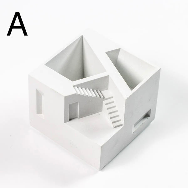 2color サントリーニ島モチーフ 建築模型ペンスタンド